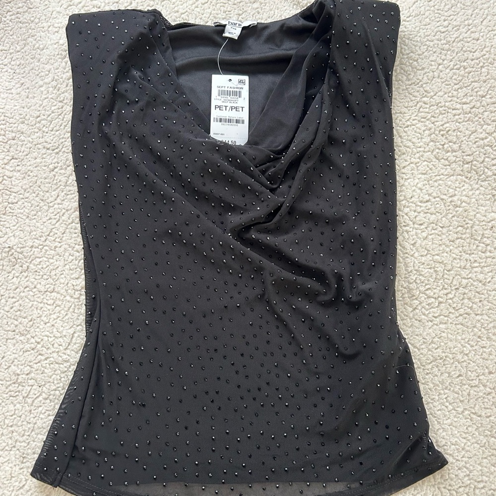 Bar III Black Studded Women's Blouse